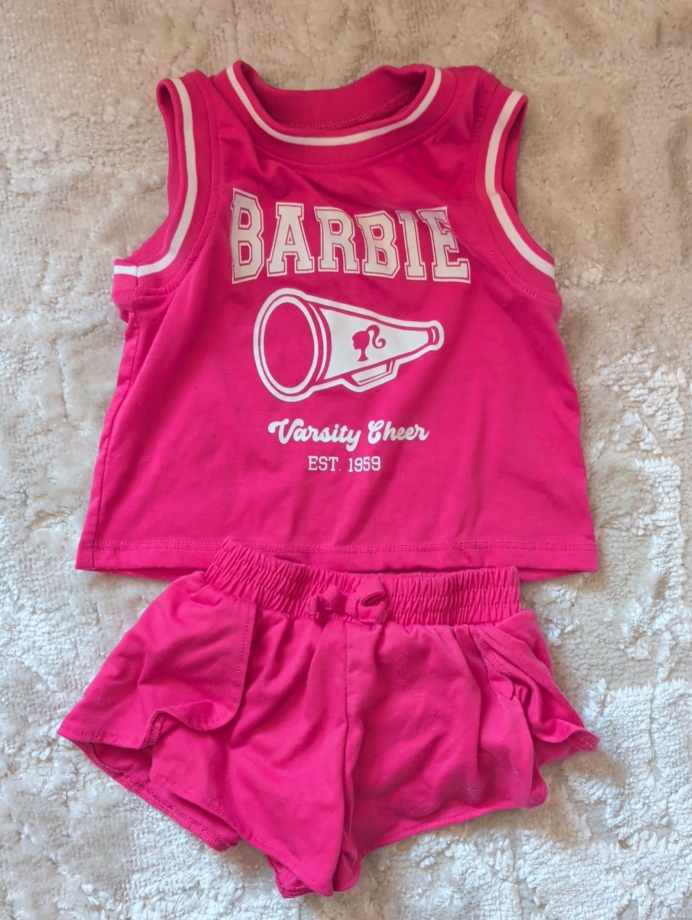 Baby Barbie Hot Pink Cheer Tank & Shorts Set